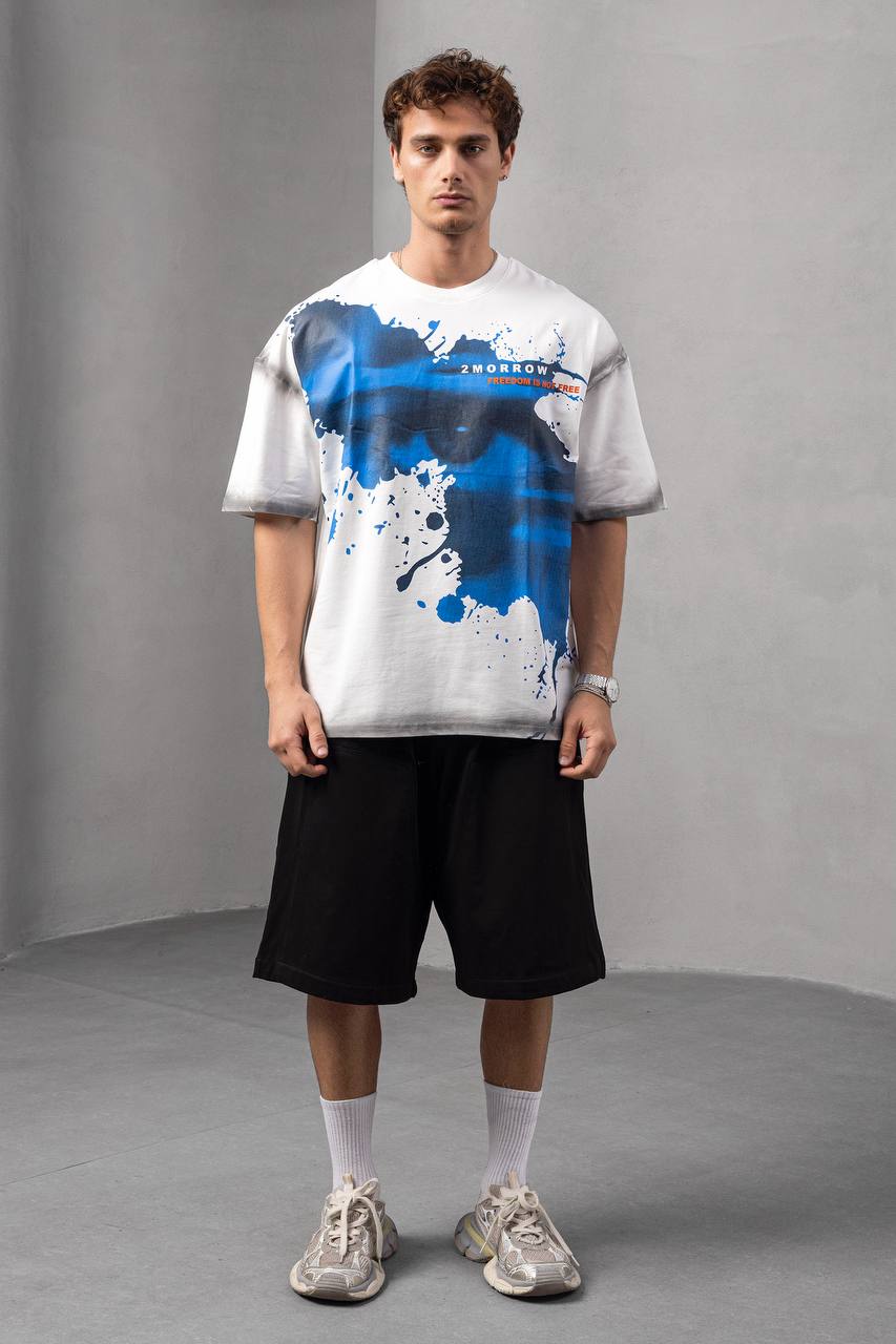 Men's Oversize Graphic T-Shirt – '2MORROW FREEDOM'