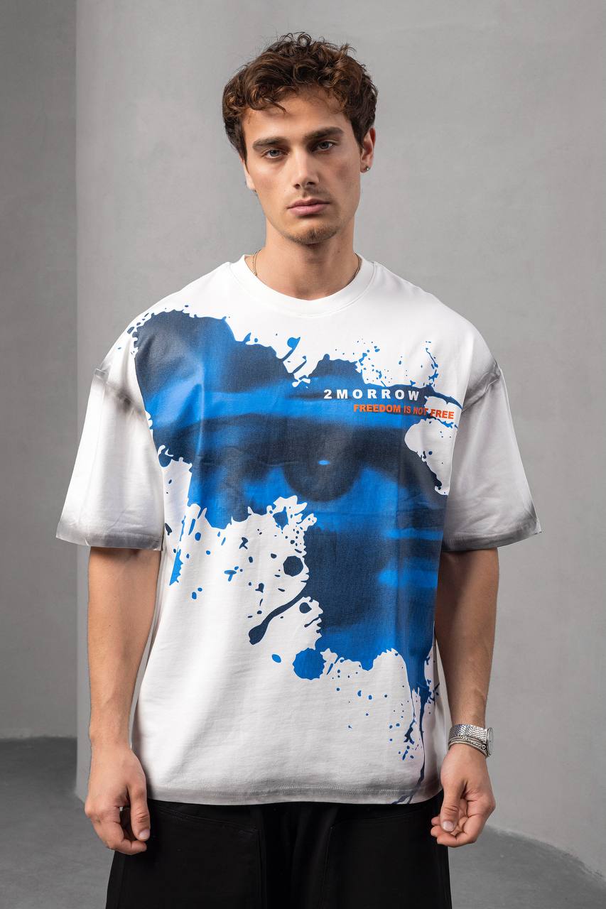 Men's Oversize Graphic T-Shirt – '2MORROW FREEDOM'