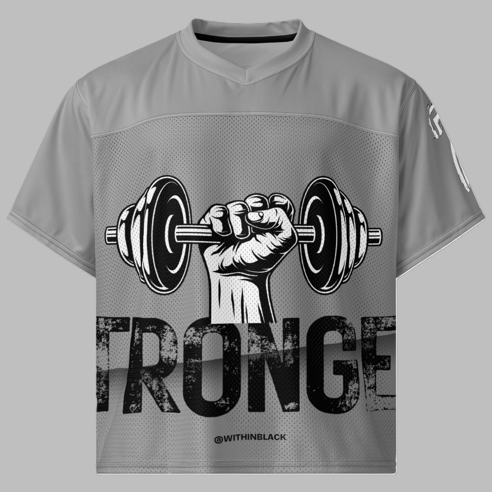 "STRONGER" Graphic Football Jersey