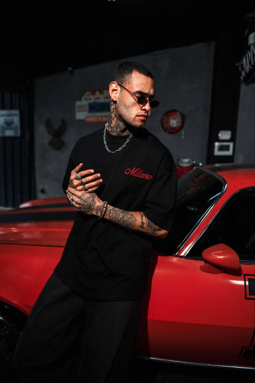 Men's Oversize 'Milano' Embroidered T-Shirt - Streetwear Designer Tee