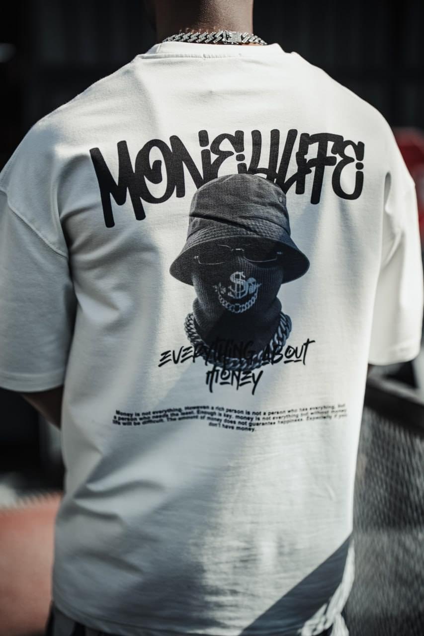 Everything About Money Urban Graphic Tee – Bold Typography Streetwear for the Hustle.