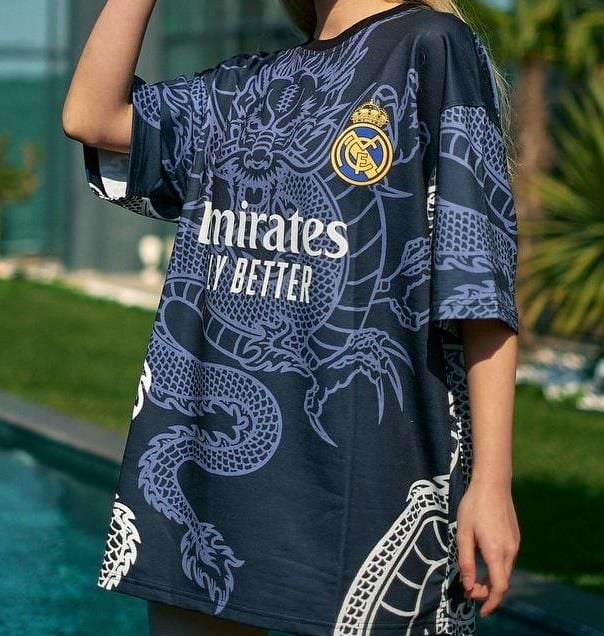 New Season Real Madrid Dragon Printed Oversized T-Shirt