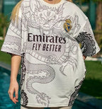 New Season Real Madrid Dragon Printed Oversized T-Shirt