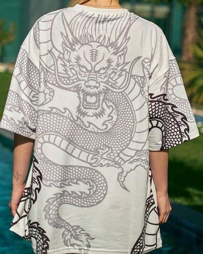 New Season Real Madrid Dragon Printed Oversized T-Shirt