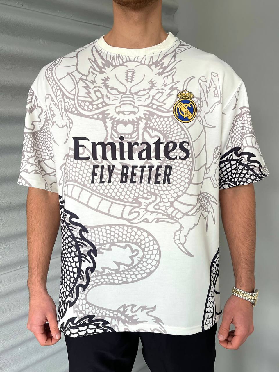 New Season Real Madrid Dragon Printed Oversized T-Shirt