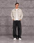 Woven Texture Shirt Jacket in Ecru by Withinblack