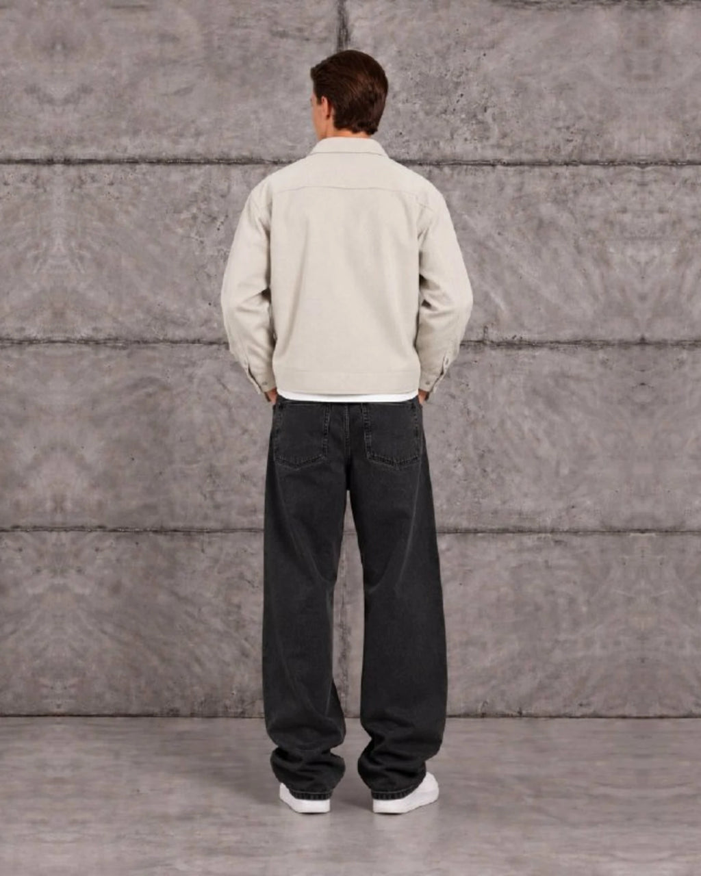 Woven Texture Shirt Jacket in Ecru by Withinblack - view 3