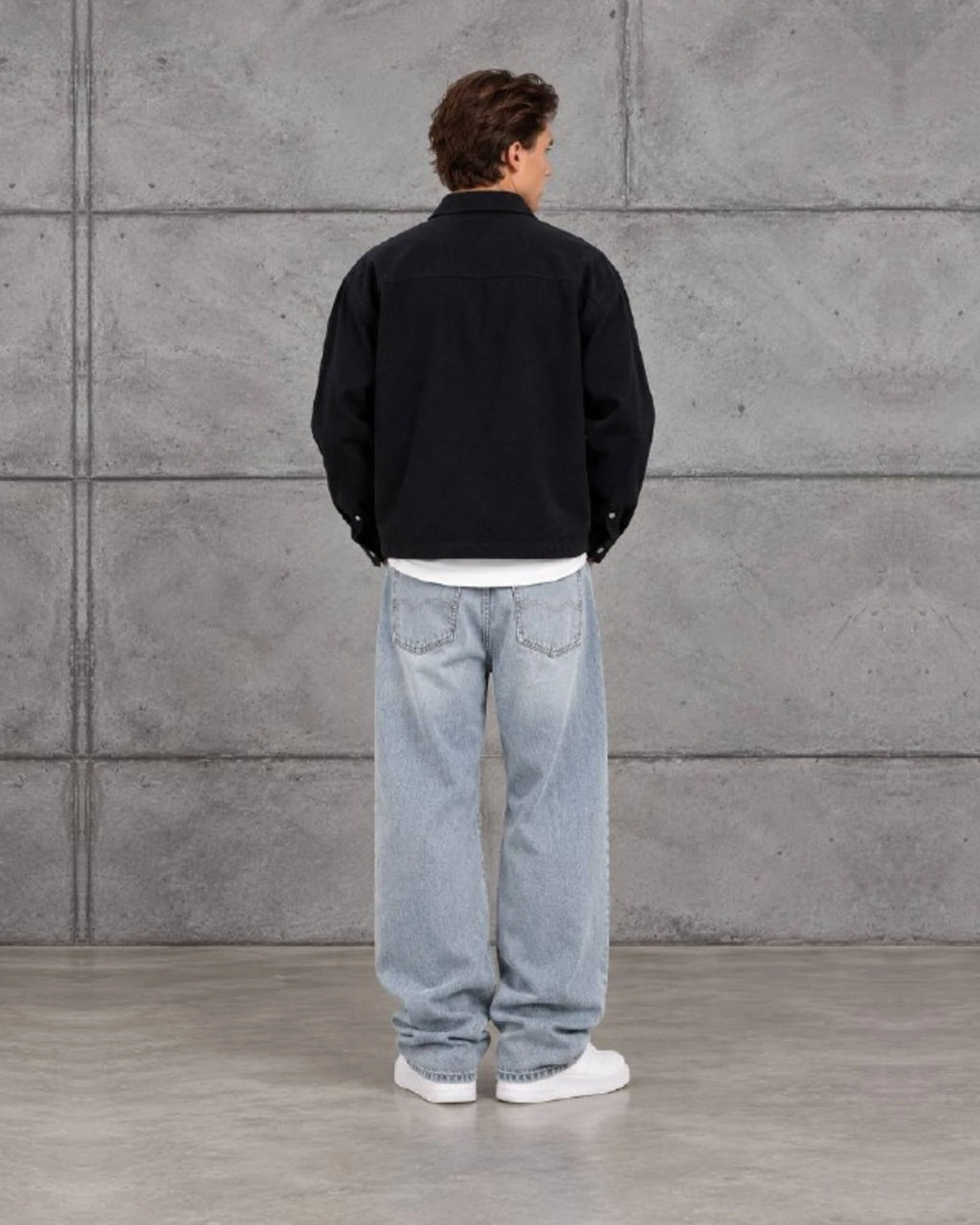Woven Texture Shirt Jacket in Black by Withinblack - view 3
