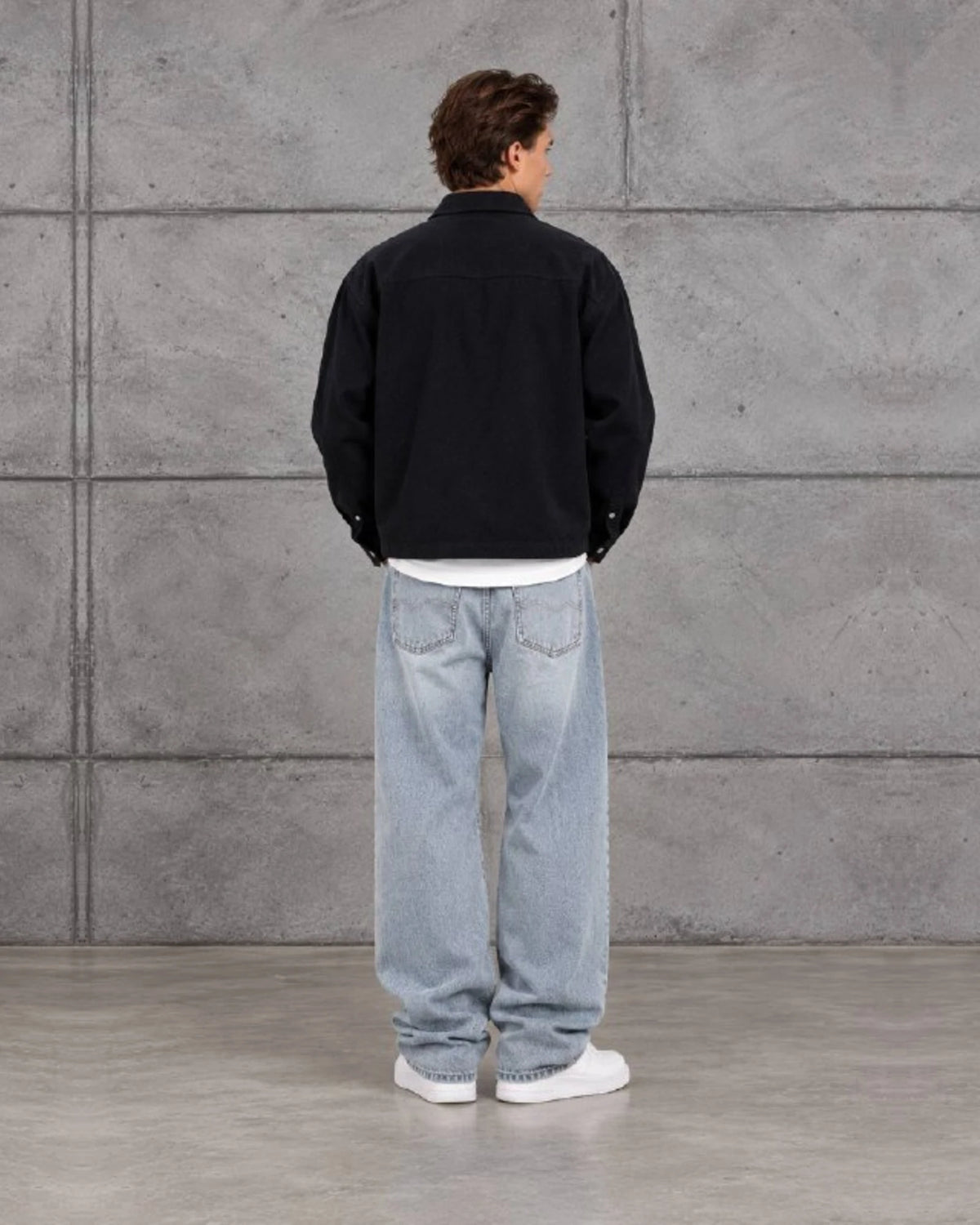 Woven Texture Shirt Jacket in Black by Withinblack - view 3