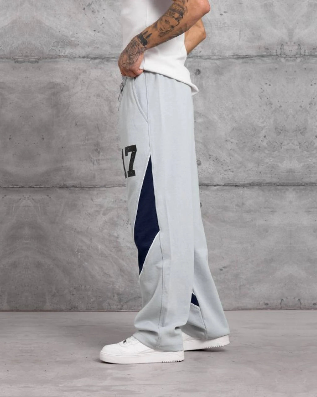 Number 17 Panel Double-Face Knit Sweatpants in Gray by Withinblack - view 3