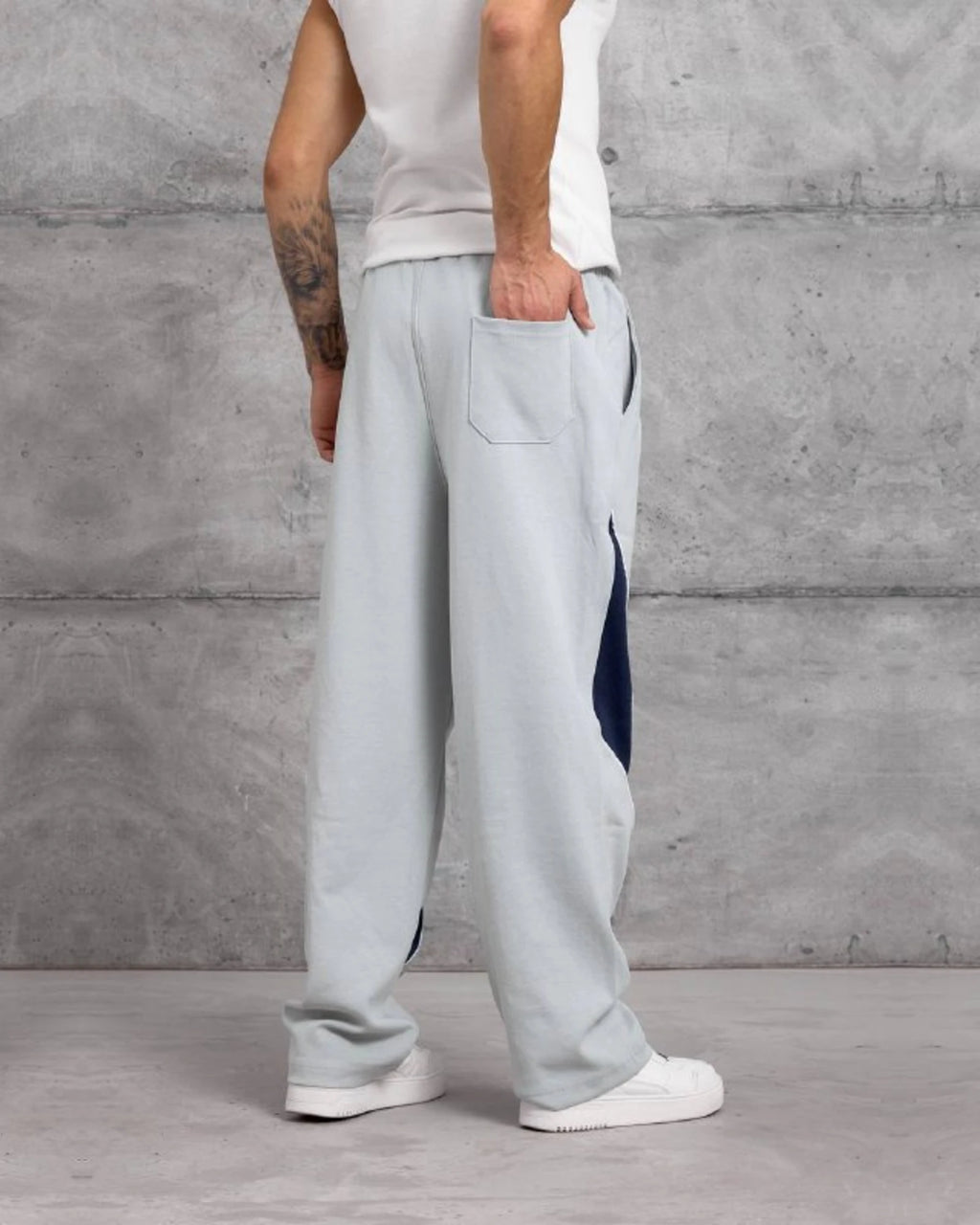 Number 17 Panel Double-Face Knit Sweatpants in Gray by Withinblack - view 4