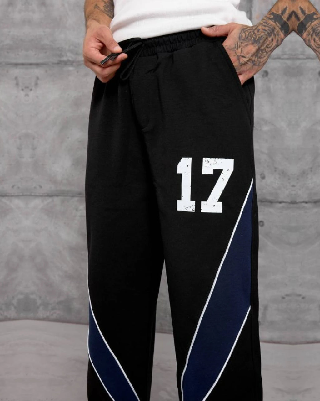 Number 17 Panel Double-Face Knit Sweatpants in Black by Withinblack - view 2