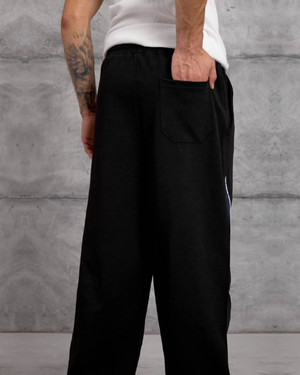 Number 17 Panel Double-Face Knit Sweatpants in Black by Withinblack - view 4