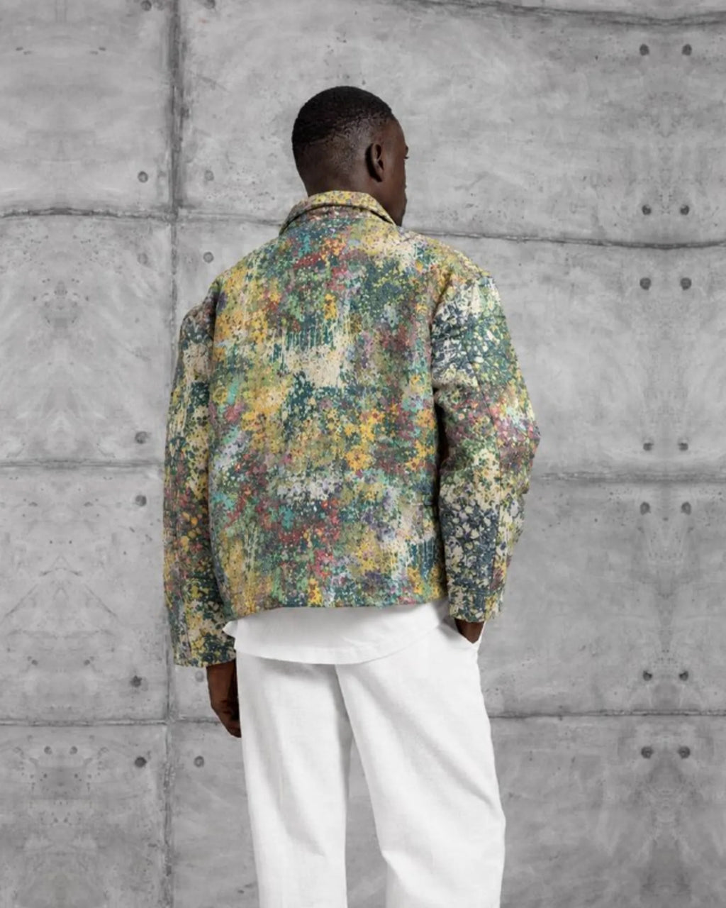 Tapestry Pattern Wool-Blend Jacket in Sage by Withinblack - view 4