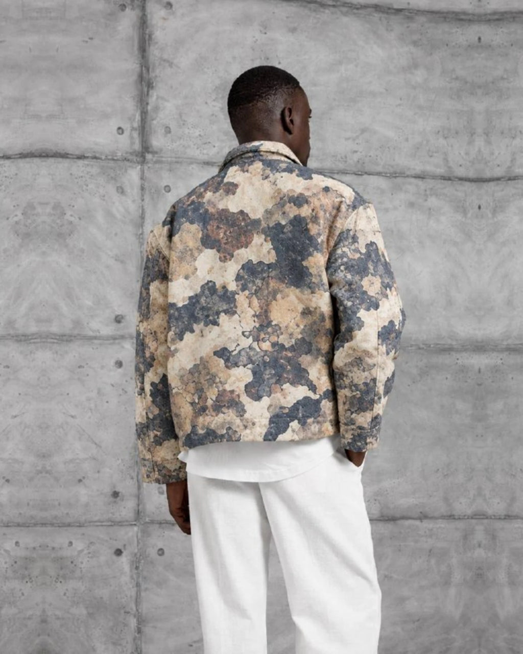 Tapestry Pattern Wool-Blend Jacket in Stone by Withinblack - view 4