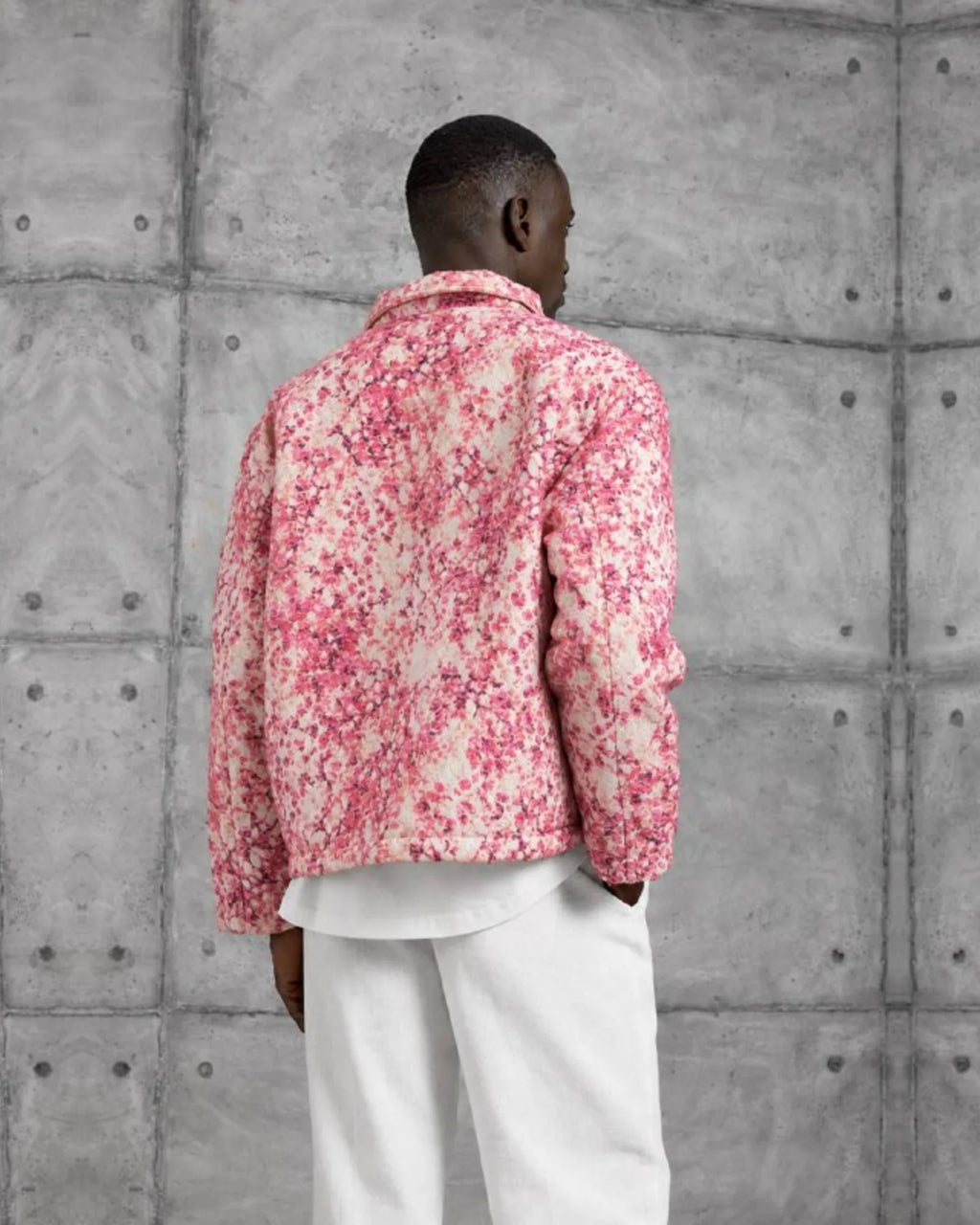 Tapestry Pattern Wool-Blend Jacket in Pink by Withinblack - view 4