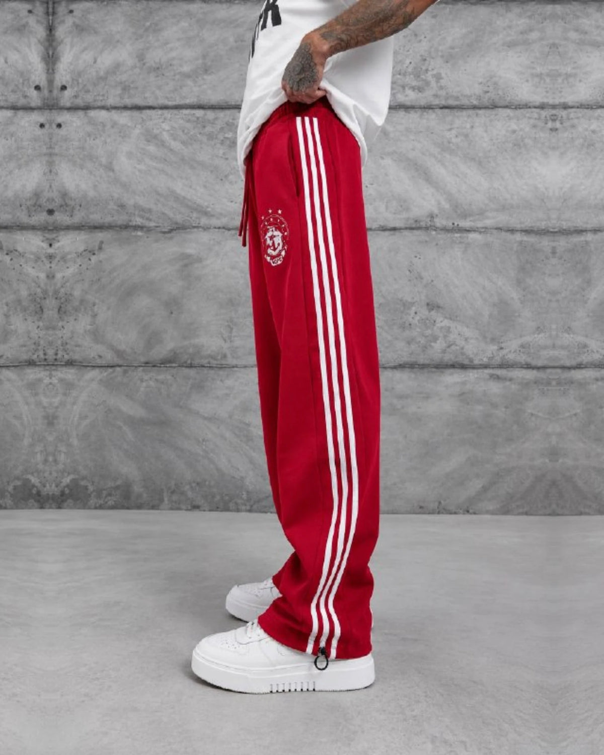 Crest Side Stripe Track Pants in Red by Withinblack - view 2