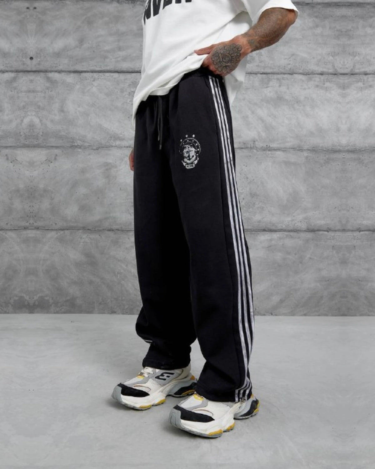 Crest Side Stripe Track Pants in Black by Withinblack - view 2