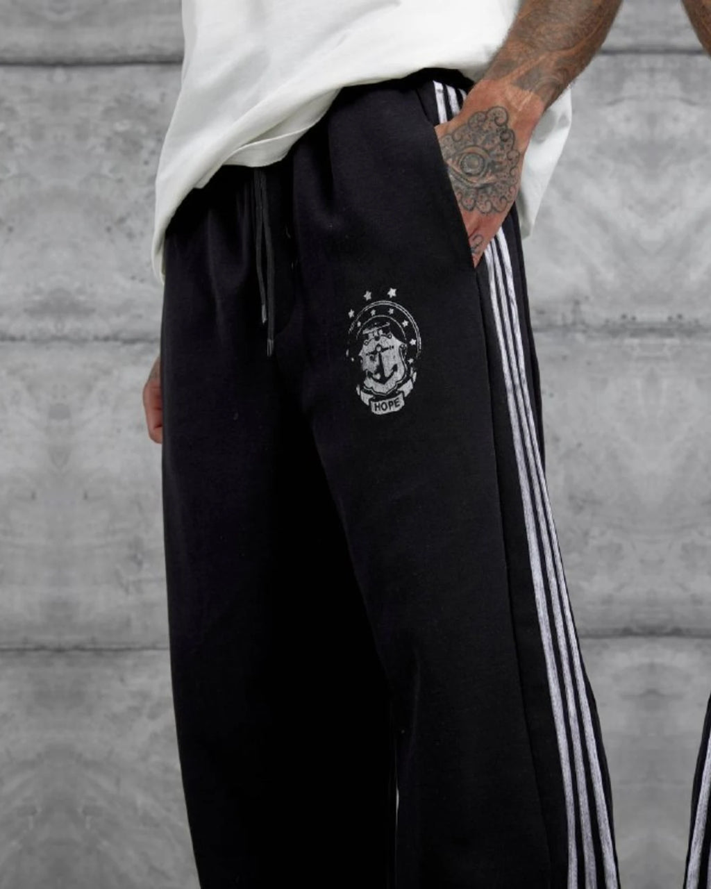Crest Side Stripe Track Pants in Black by Withinblack - view 4