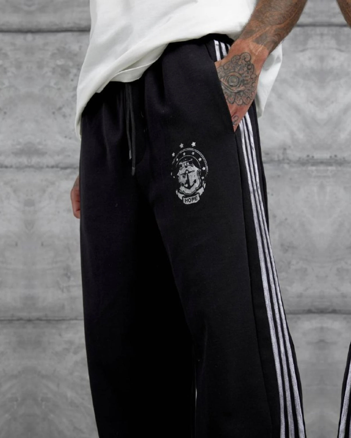 Crest Side Stripe Track Pants in Black by Withinblack - view 4