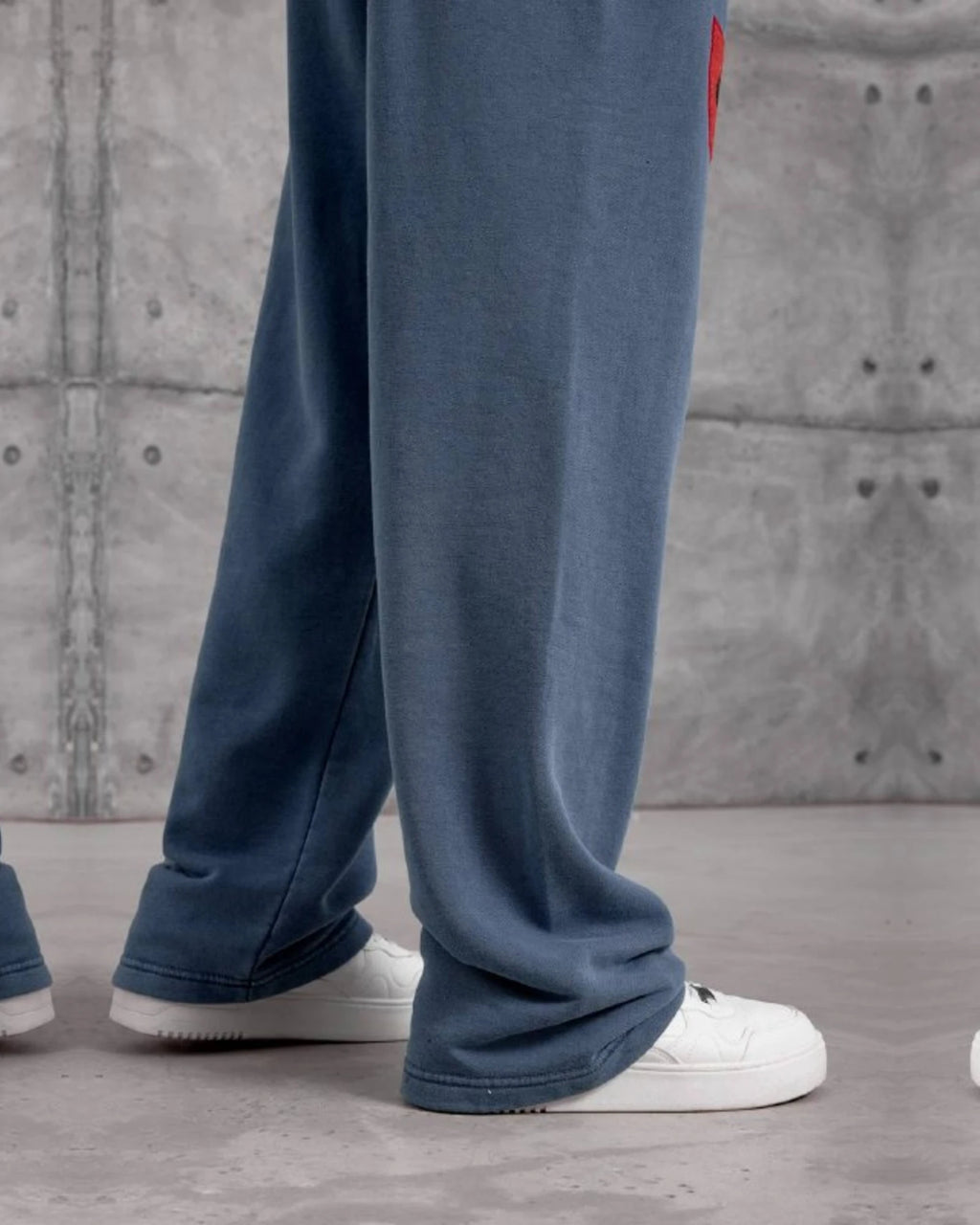 Emblem Patch Cotton Sweatpants in Denim Blue by Withinblack - view 3