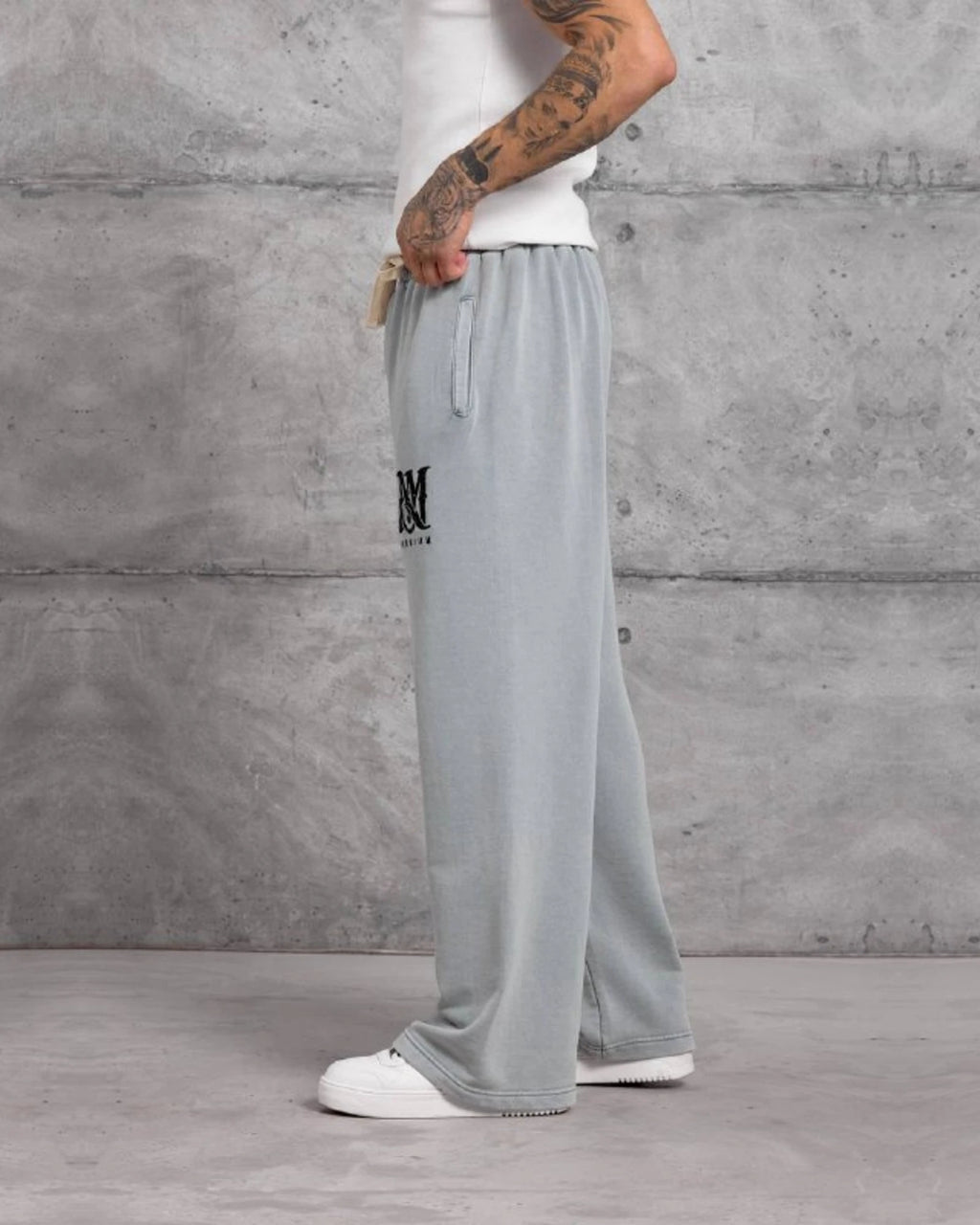 Emblem Patch Cotton Sweatpants in Gray by Withinblack - view 3