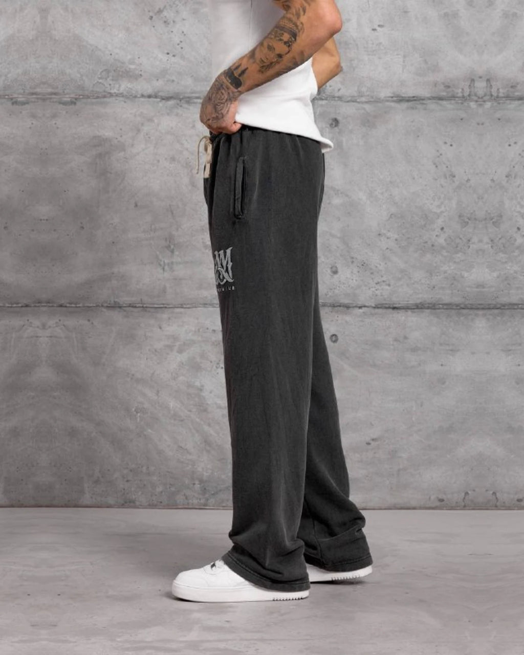 Emblem Patch Cotton Sweatpants in Black by Withinblack - view 4
