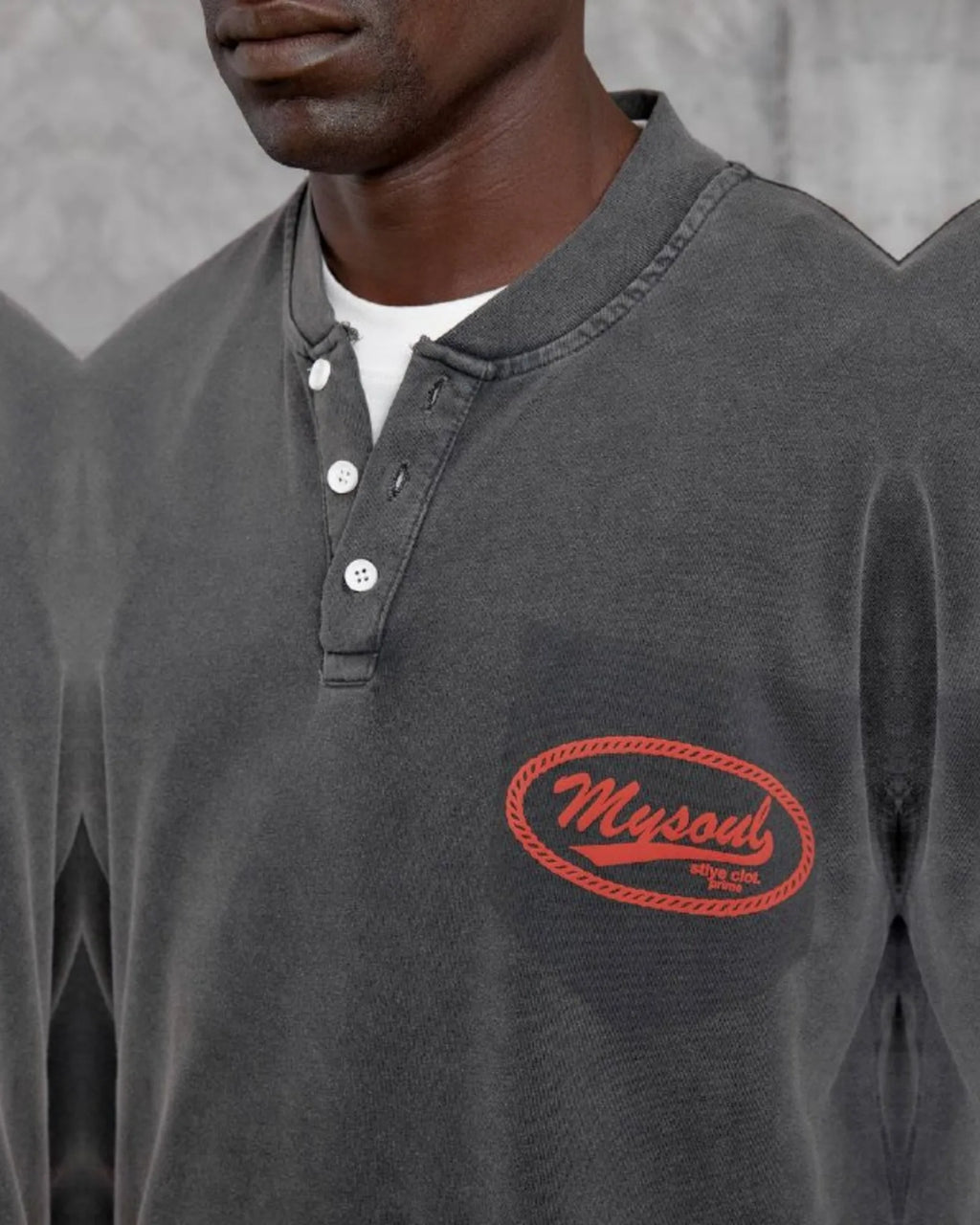 Mysoul Henley Sweatshirt in Anthracite by Withinblack - view 2