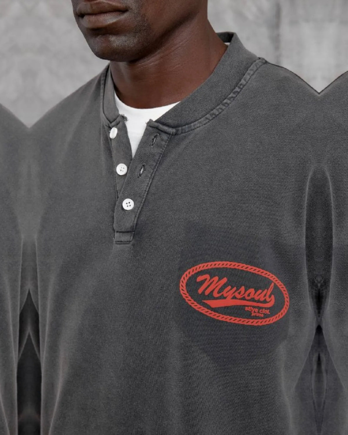 Mysoul Henley Sweatshirt in Anthracite by Withinblack - view 2