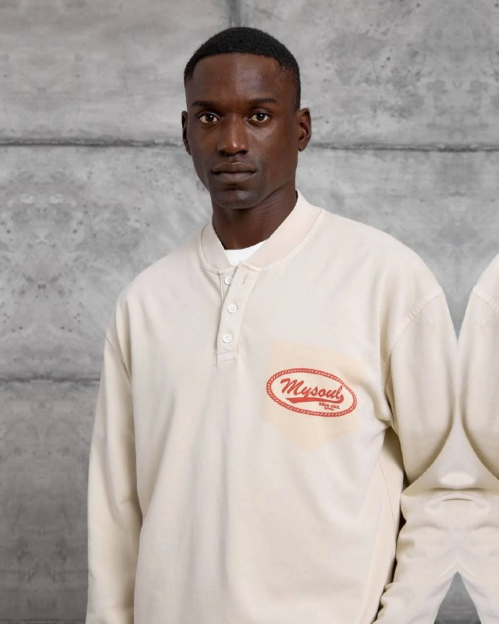 Mysoul Henley Sweatshirt in Ecru by Withinblack - view 2