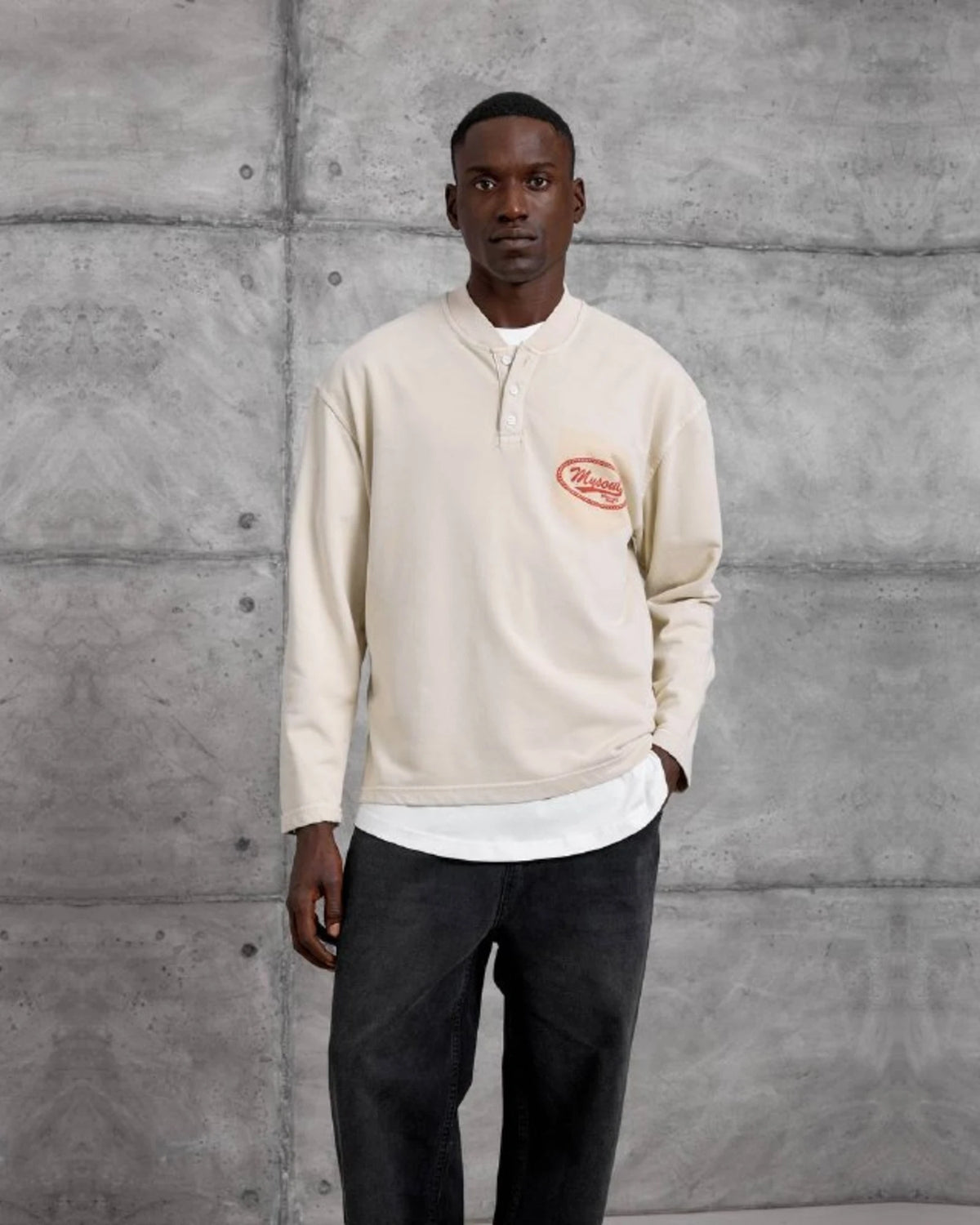 Mysoul Henley Sweatshirt in Ecru by Withinblack - view 3