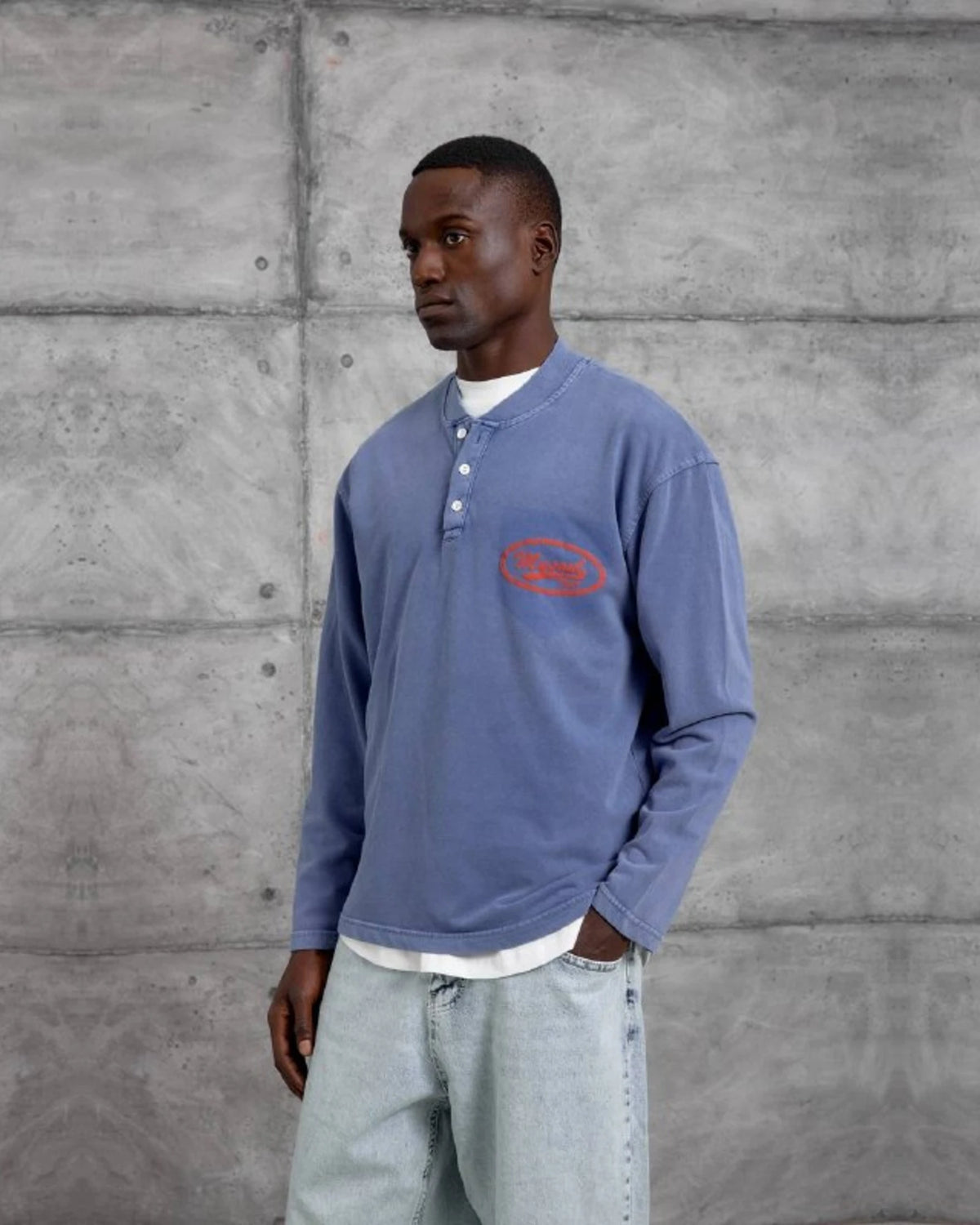 Mysoul Henley Sweatshirt in Blue by Withinblack