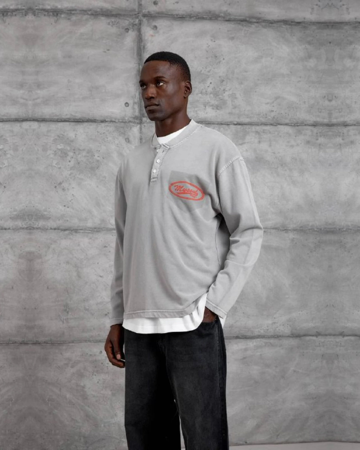 Mysoul Henley Sweatshirt in Gray by Withinblack