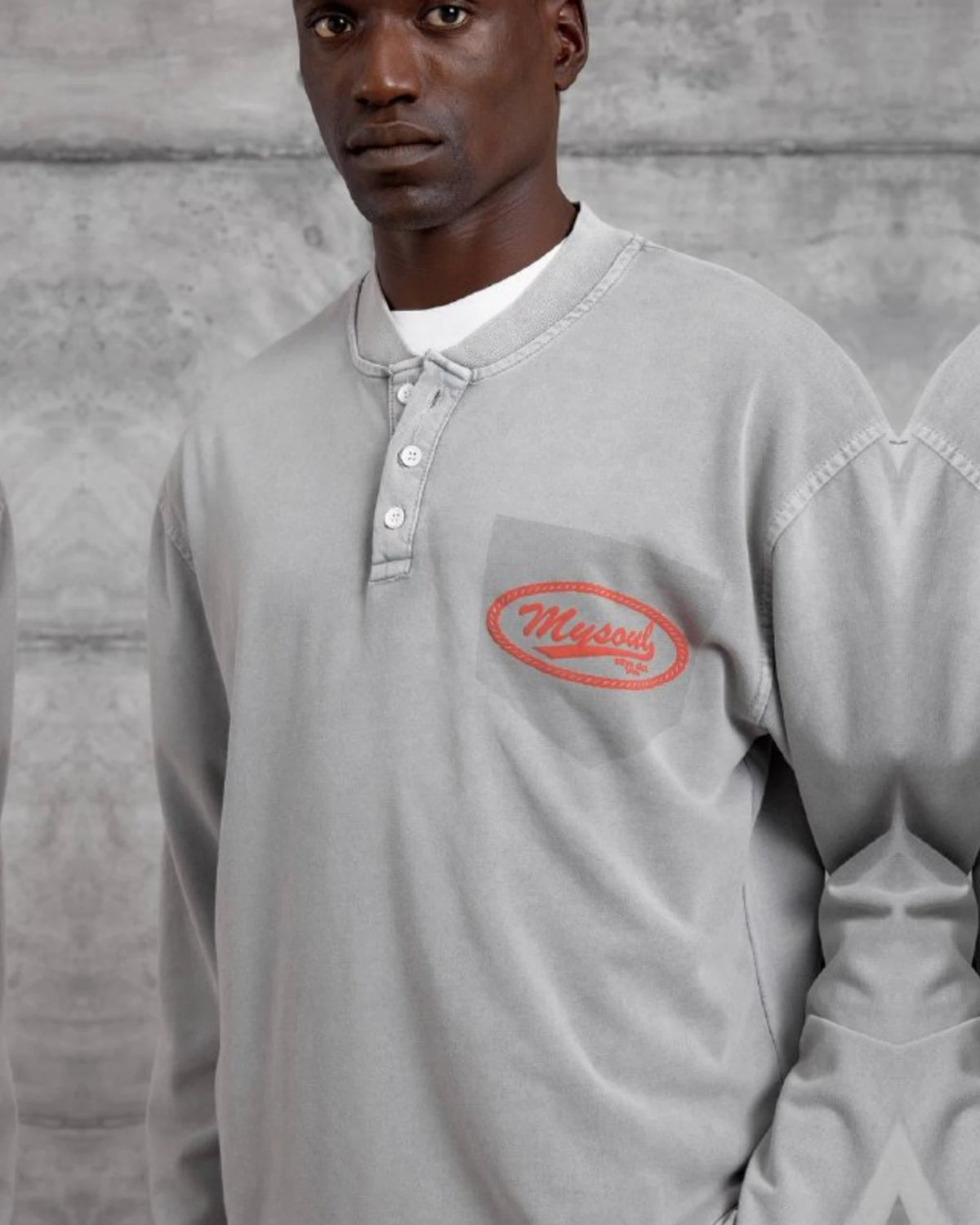 Mysoul Henley Sweatshirt in Gray by Withinblack - view 2