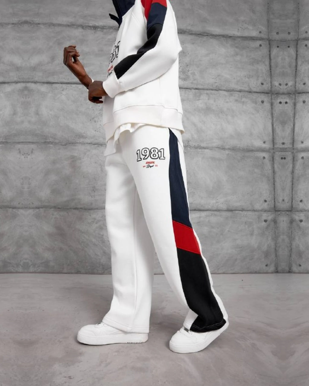 1981 Athletic Dept Brushed Half-Zip Tracksuit Set in White by Withinblack - view 2