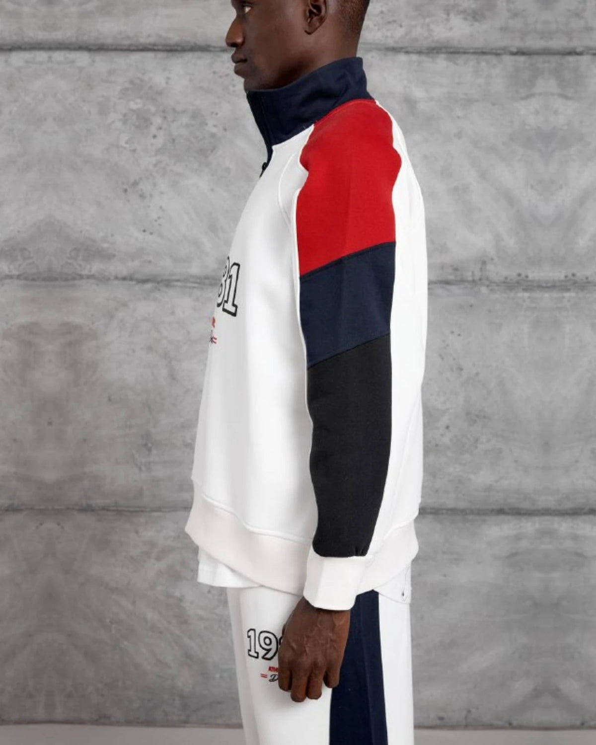 1981 Athletic Dept Brushed Half-Zip Tracksuit Set in White by Withinblack - view 3