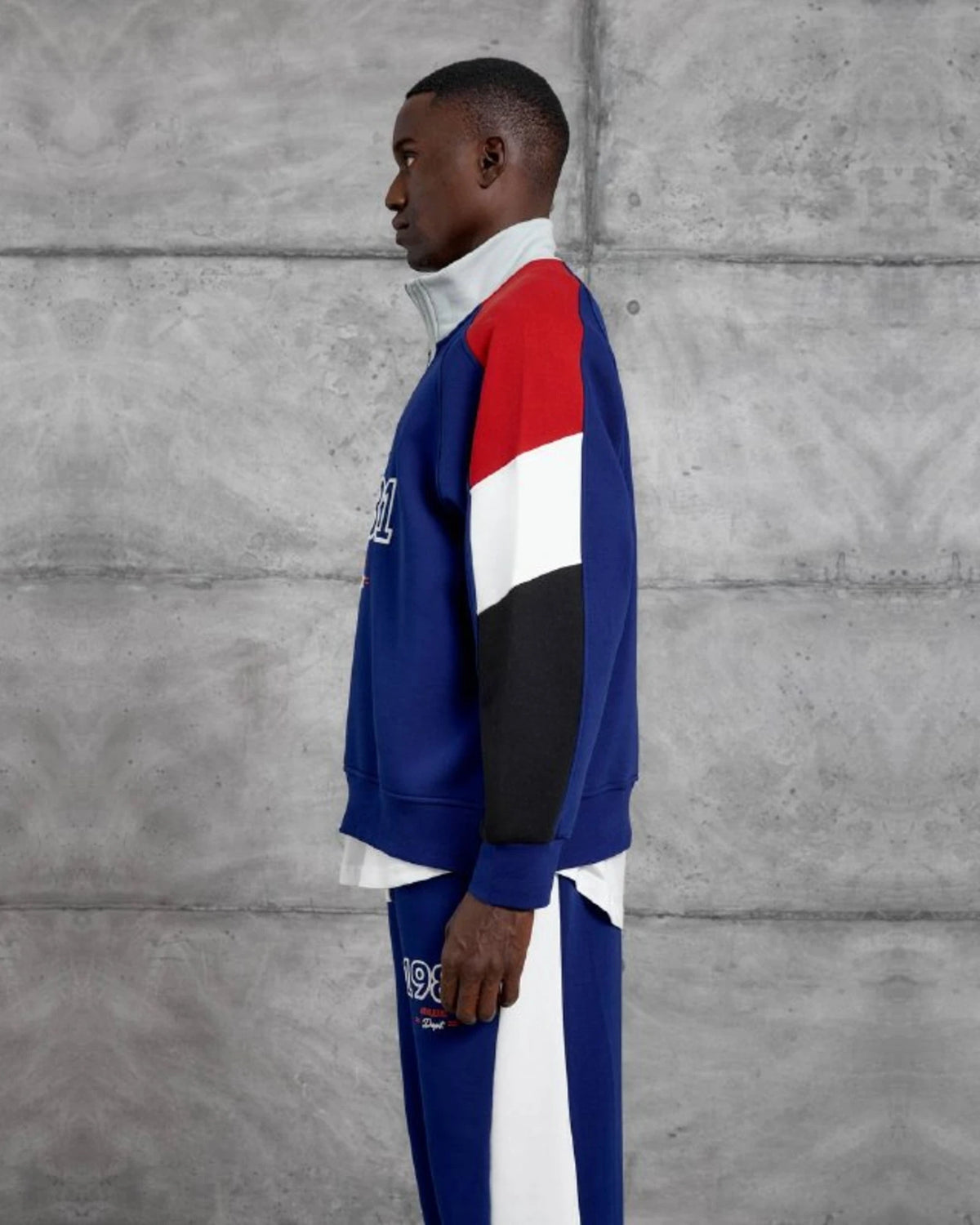 1981 Athletic Dept Brushed Half-Zip Tracksuit Set in Royal Blue by Withinblack - view 3