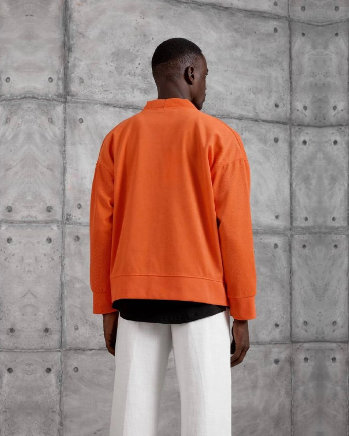 Woven Knit Cardigan in Orange by Withinblack - view 4