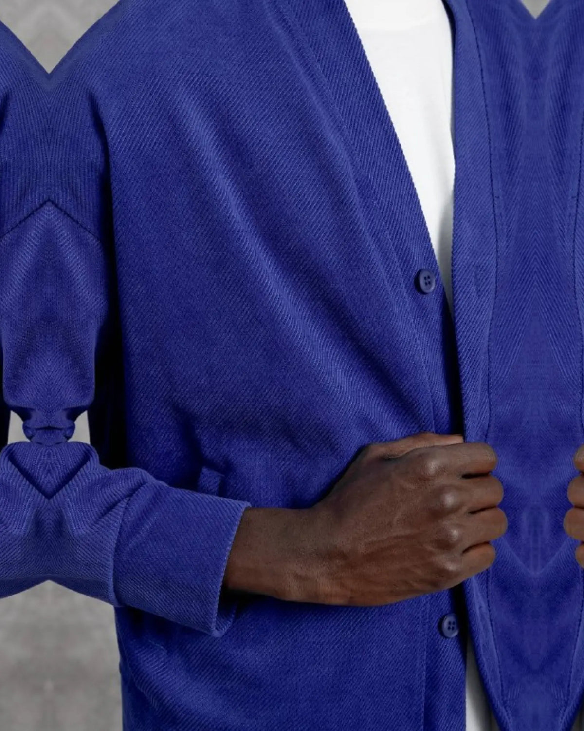 Woven Knit Cardigan in Royal Blue by Withinblack - view 3