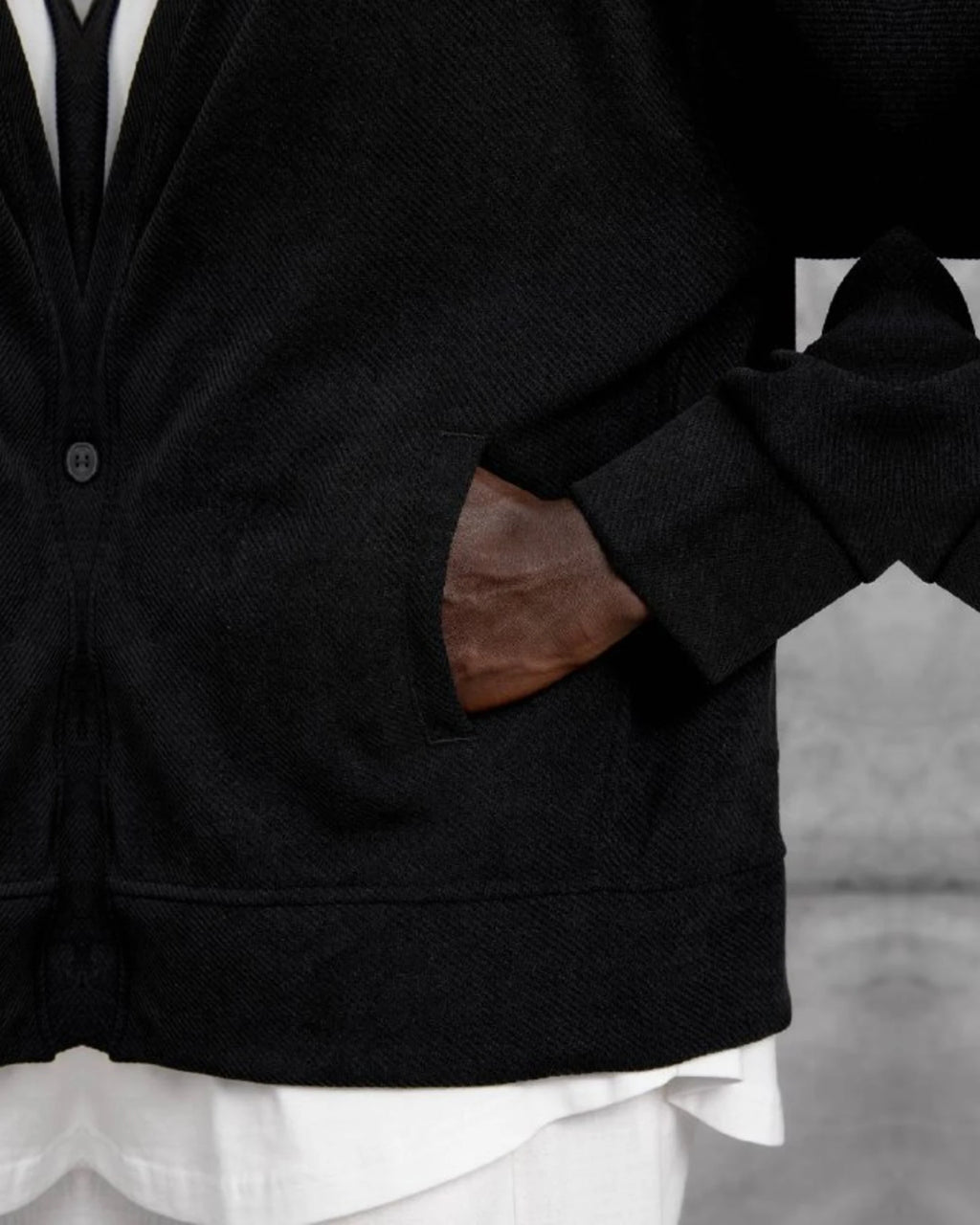 Woven Knit Cardigan in Black by Withinblack - view 2