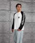 Gothic Sleeve Crest Pocket Raglan Sweatshirt in Black by Withinblack