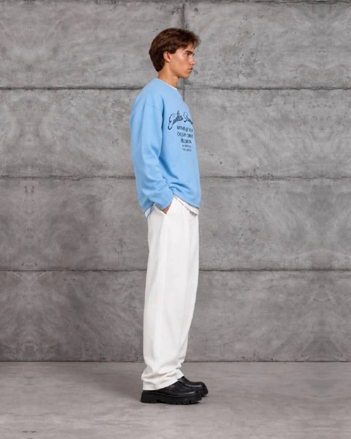 Endless Summer Miami Beach Crewneck Sweatshirt in Light Blue by Withinblack - view 2