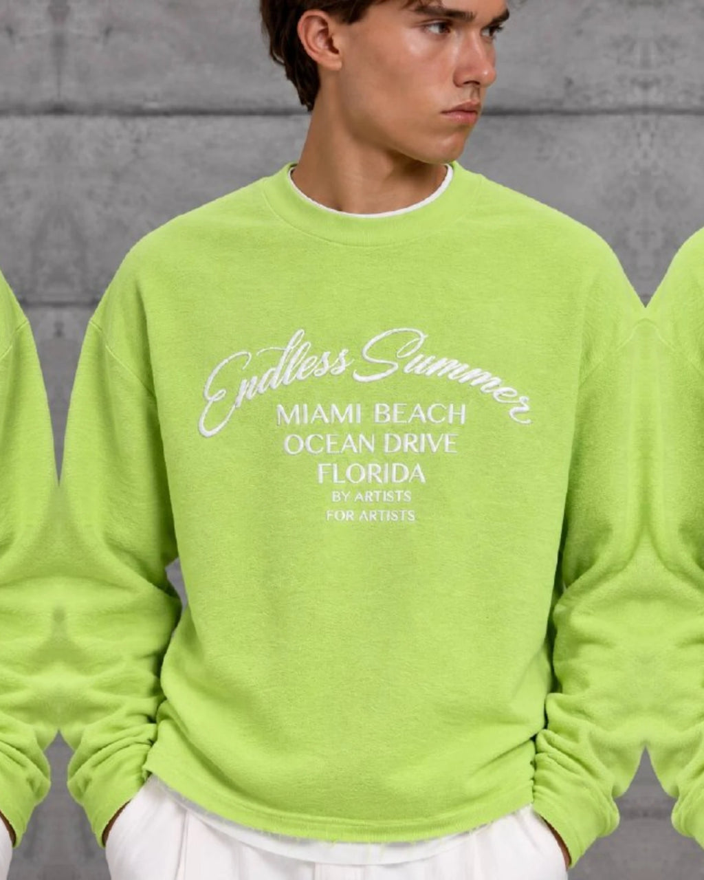 Endless Summer Miami Beach Crewneck Sweatshirt in Lime by Withinblack - view 4
