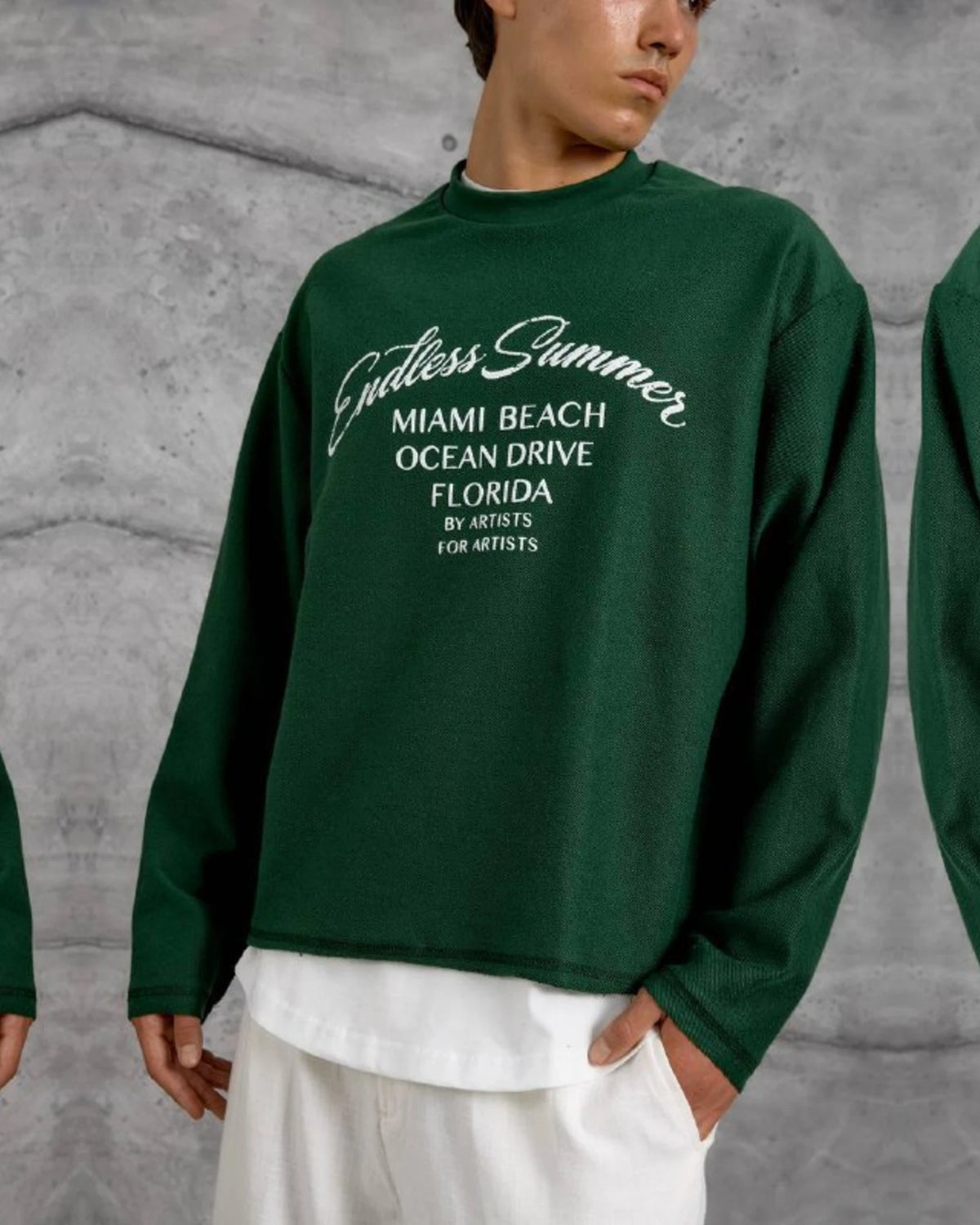 Endless Summer Miami Beach Crewneck Sweatshirt in Green by Withinblack - view 2