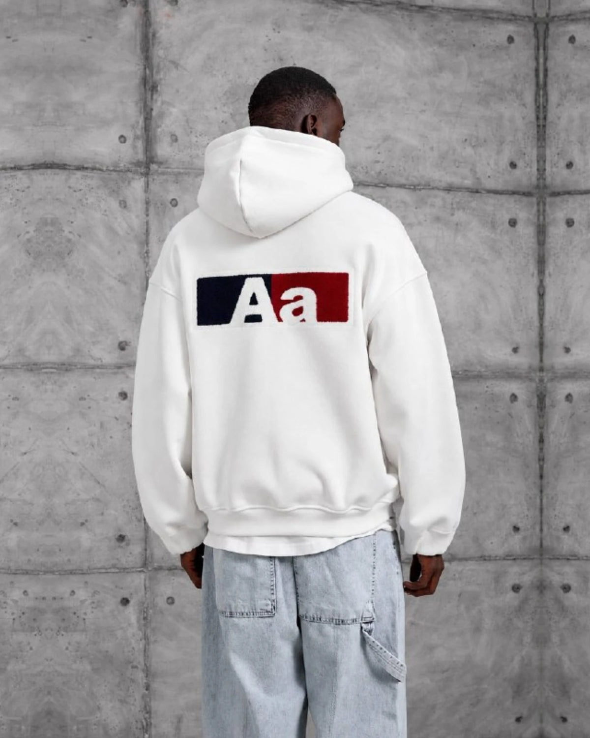 Aa Patch Brushed Hoodie in White by Withinblack - view 2