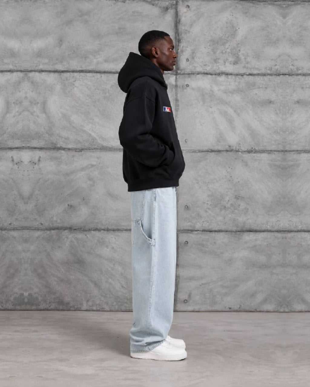 Aa Patch Brushed Hoodie in Black by Withinblack - view 4