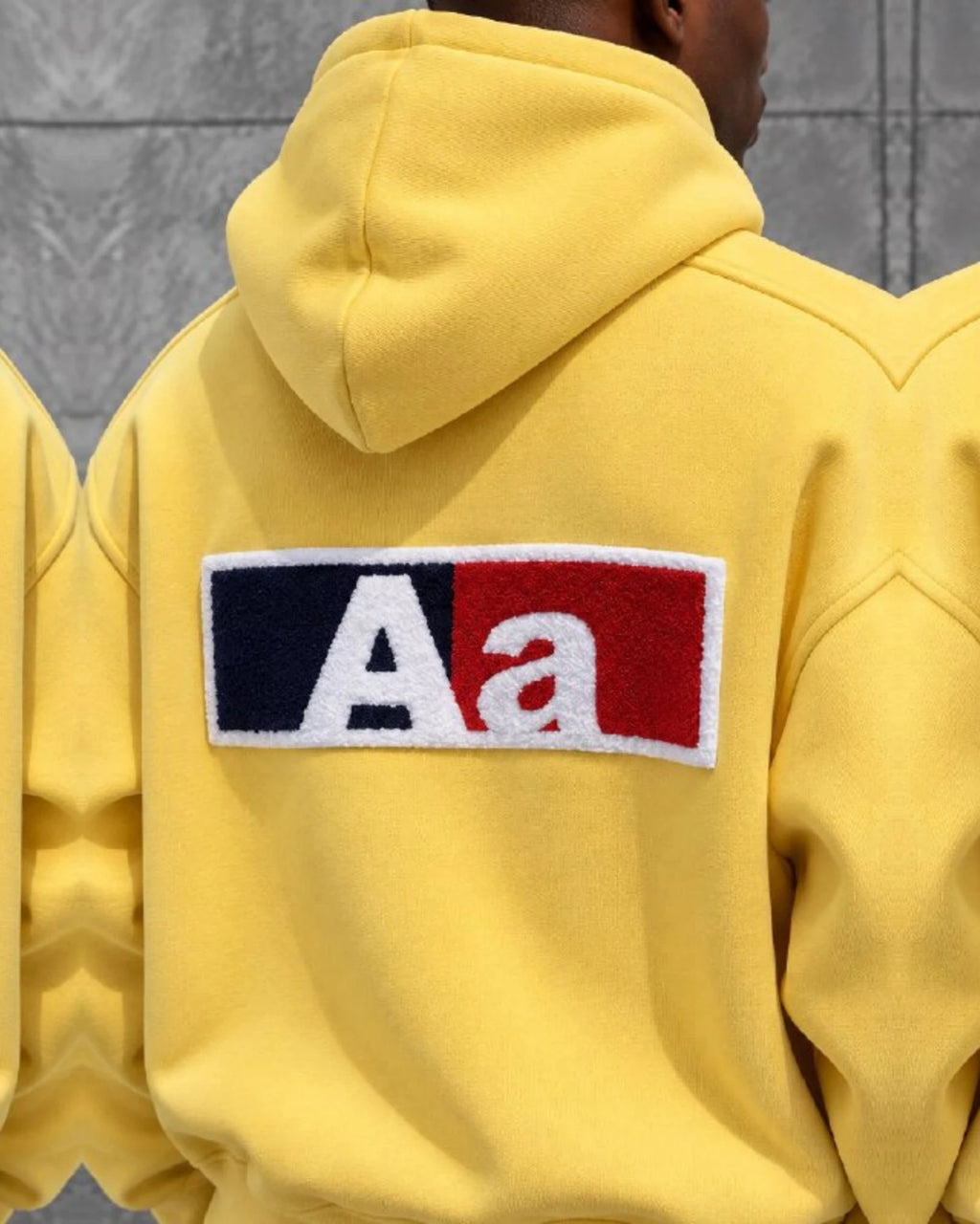 Aa Patch Brushed Hoodie in Yellow by Withinblack - view 2
