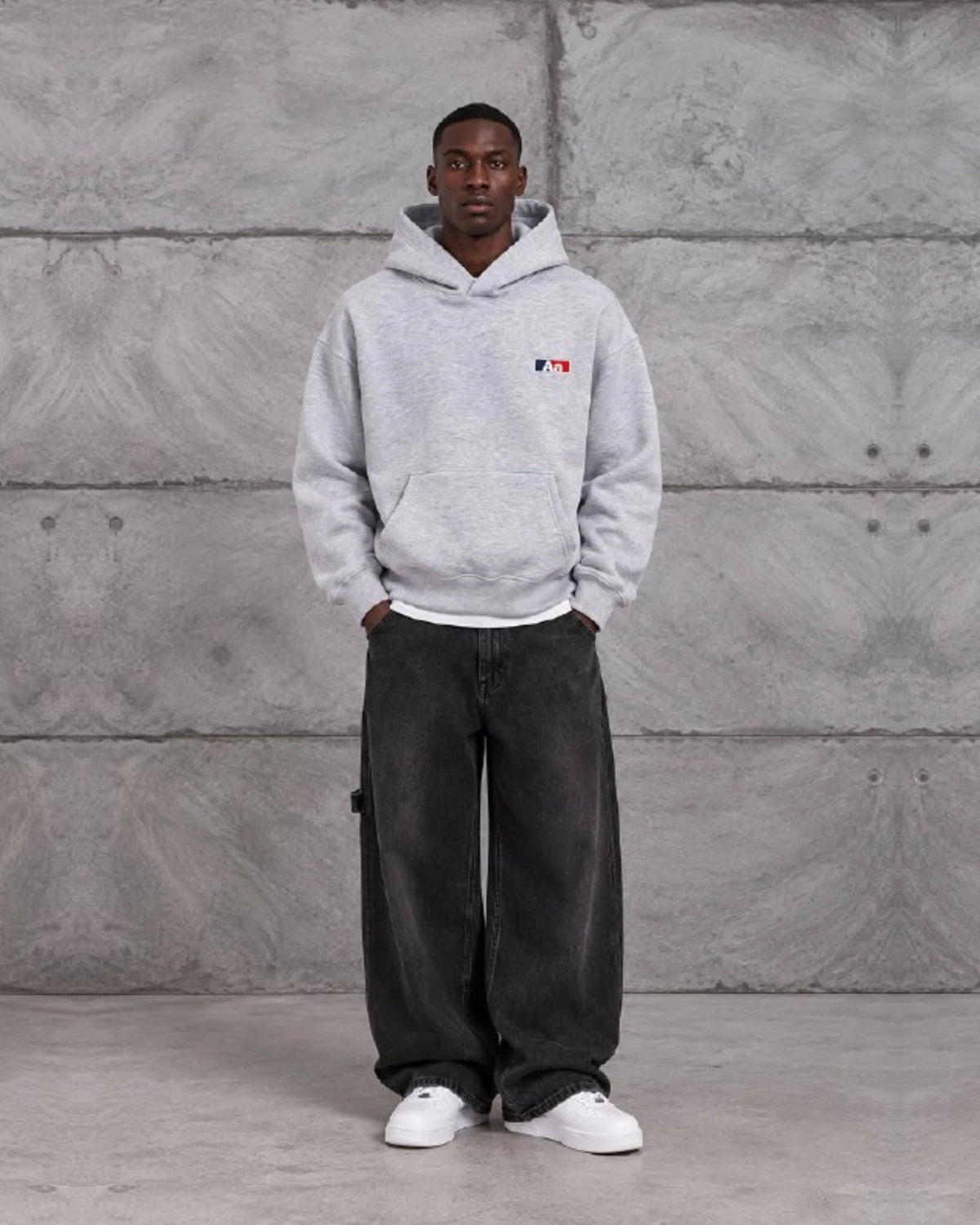 Aa Patch Brushed Hoodie in Gray by Withinblack