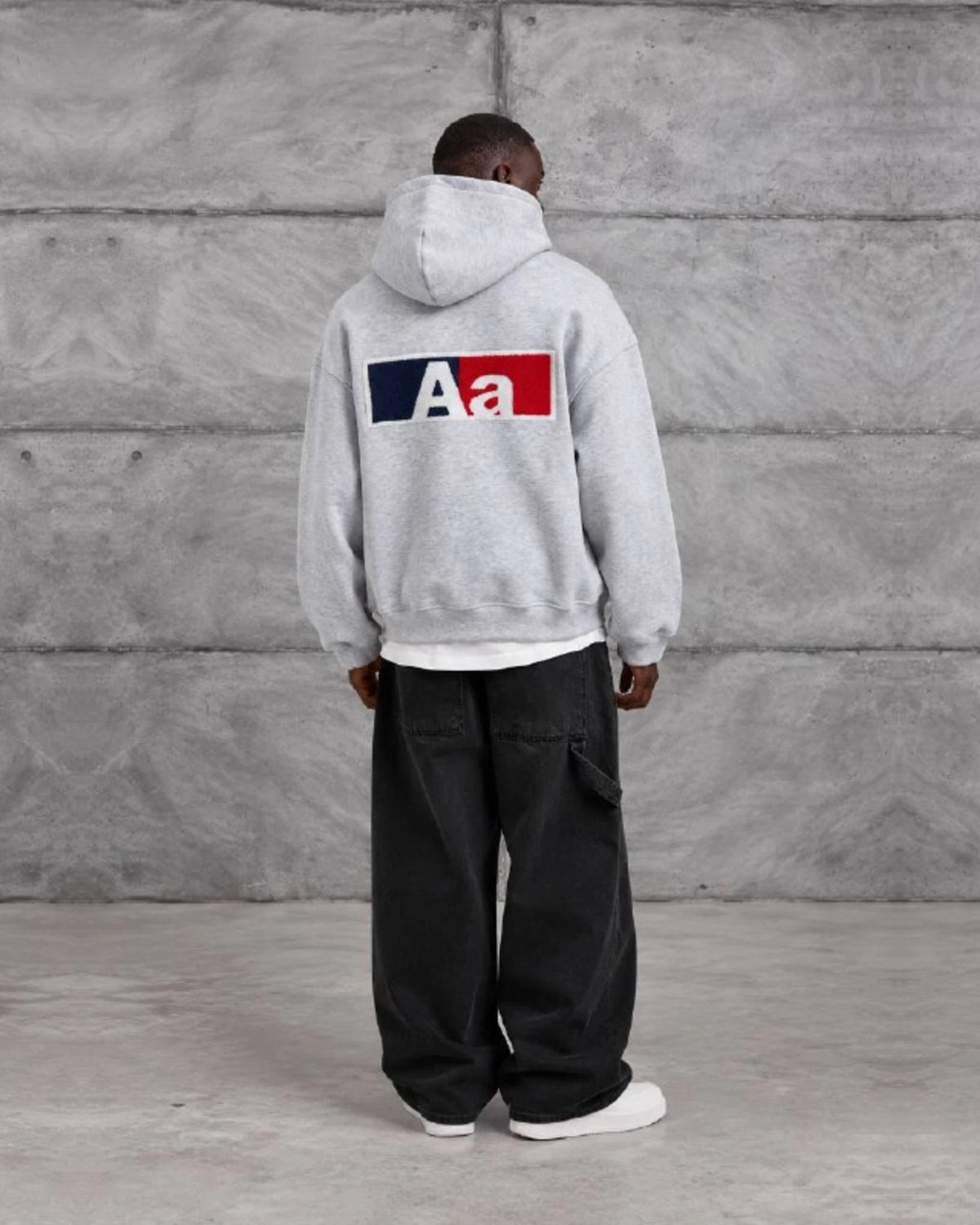 Aa Patch Brushed Hoodie in Gray by Withinblack - view 2