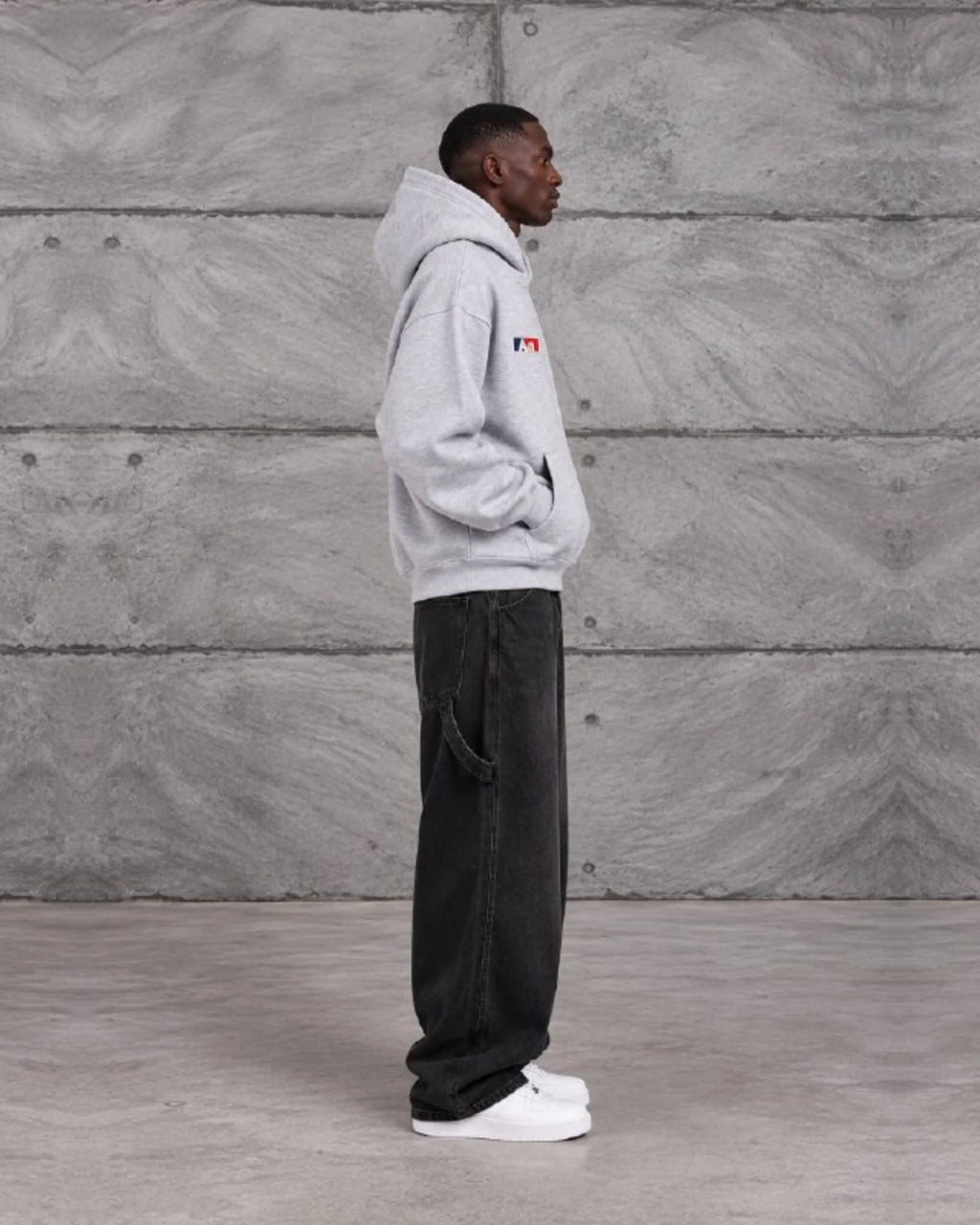 Aa Patch Brushed Hoodie in Gray by Withinblack - view 3